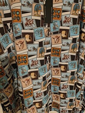 2 Lucky & Blessed Tops Desert Patchwork And Black Short Sleeve Top